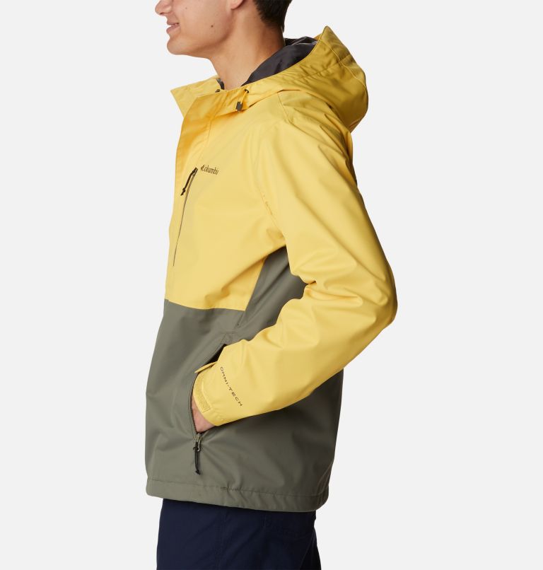 Thumbnail: Men's Hikebound Rain Jacket, Color: Golden Nugget, Stone Green, image 3