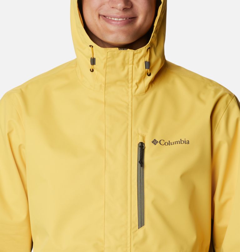 Thumbnail: Men's Hikebound Rain Jacket - Tall, Color: Golden Nugget, Stone Green, image 4