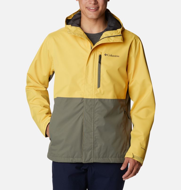 Thumbnail: Men's Hikebound Rain Jacket - Tall, Color: Golden Nugget, Stone Green, image 1