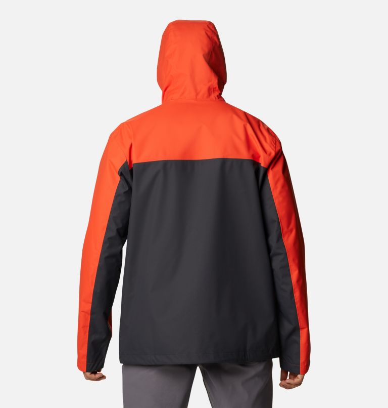 Men's Hikebound Rain Jacket, Color: Red Quartz, Shark