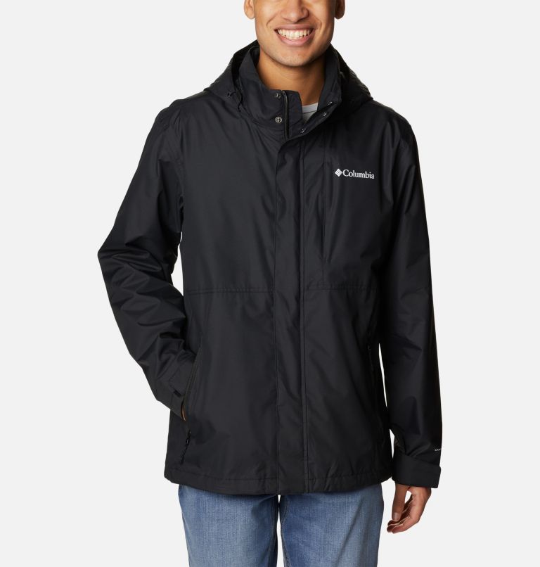 Thumbnail: Men's Cloud Crest Rain Jacket, Color: Black, image 1