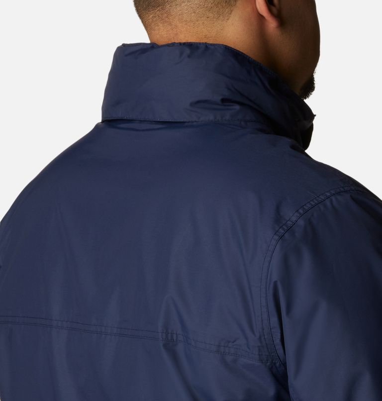Thumbnail: Men's Cloud Crest Rain Jacket - Big, Color: Collegiate Navy, image 6