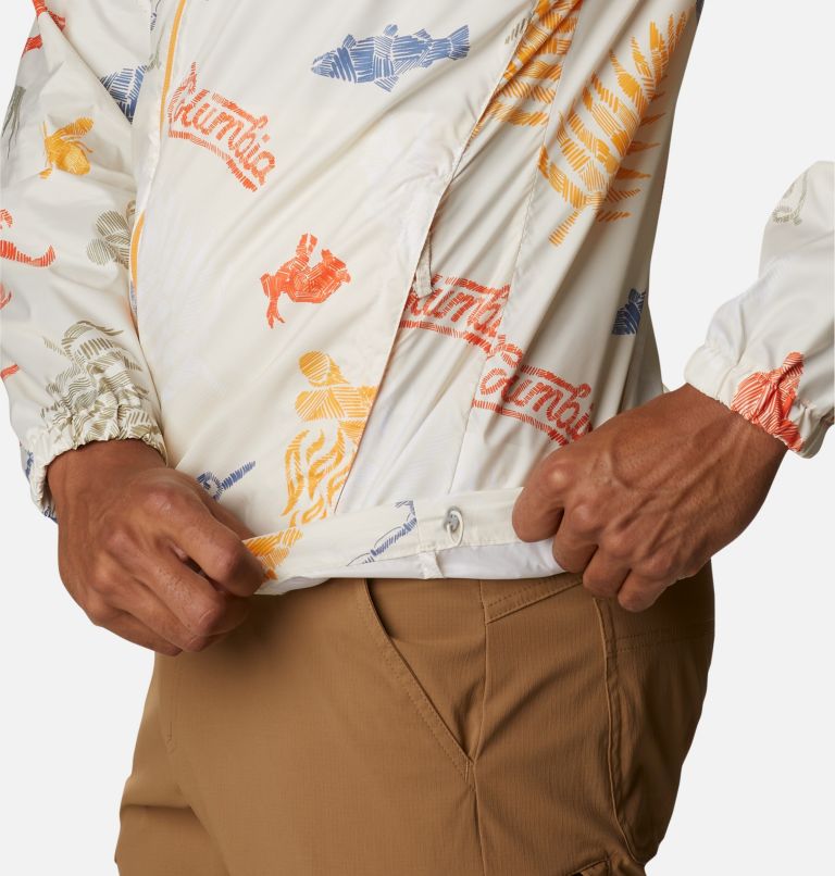 Men's Flash Challenger Novelty Windbreaker Jacket, Color: Chalk Wanderlandia Print, image 6