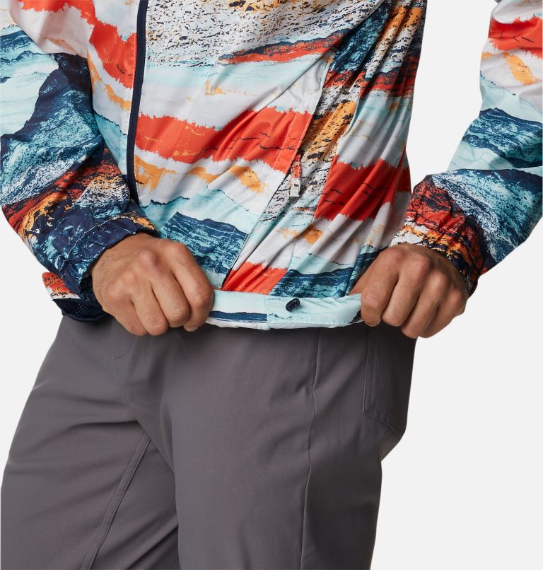 Men's Flash Challenger Novelty Windbreaker Jacket, Color: Icy Morn Hyper Nature Print