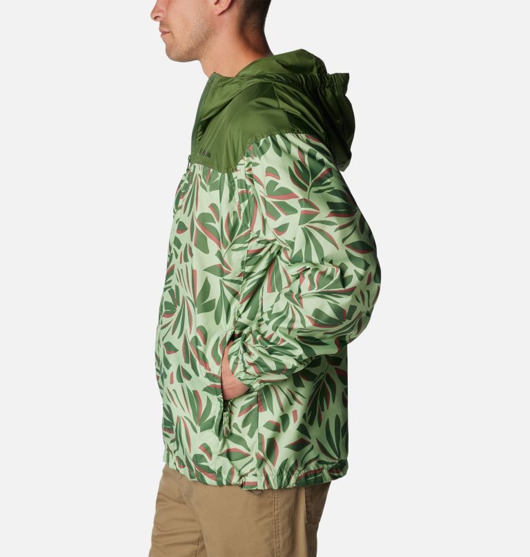Men's Flash Challenger Novelty Windbreaker Jacket, Color: Sage Leaf Areca Print, Canteen, image 3