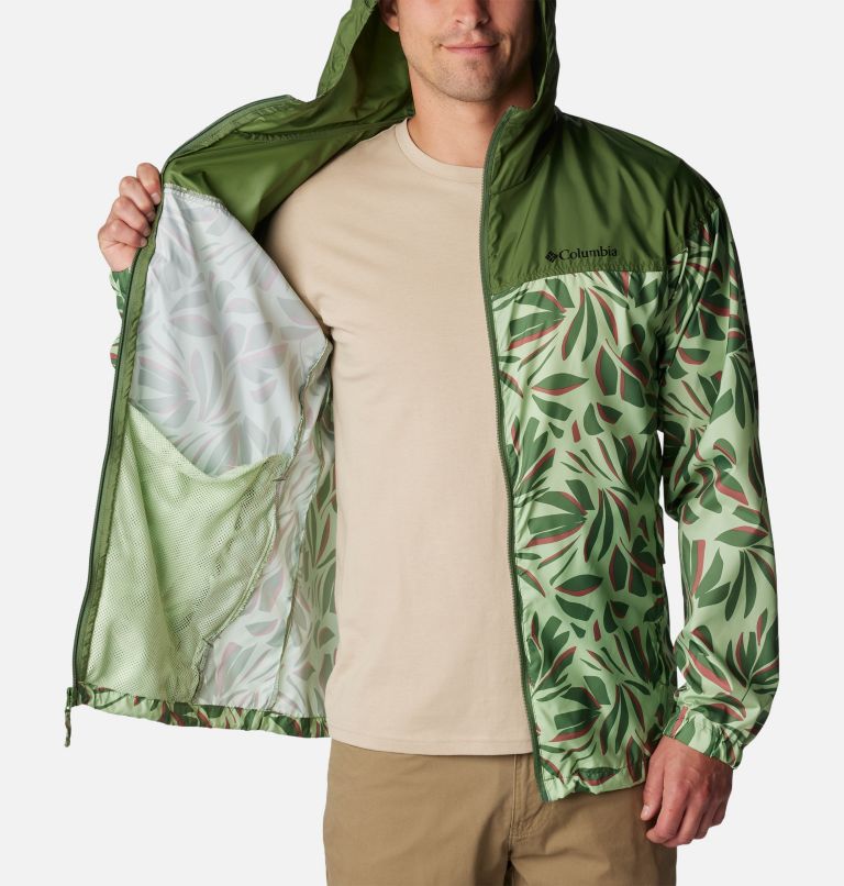 Men's Flash Challenger Novelty Windbreaker Jacket, Color: Sage Leaf Areca Print, Canteen, image 5