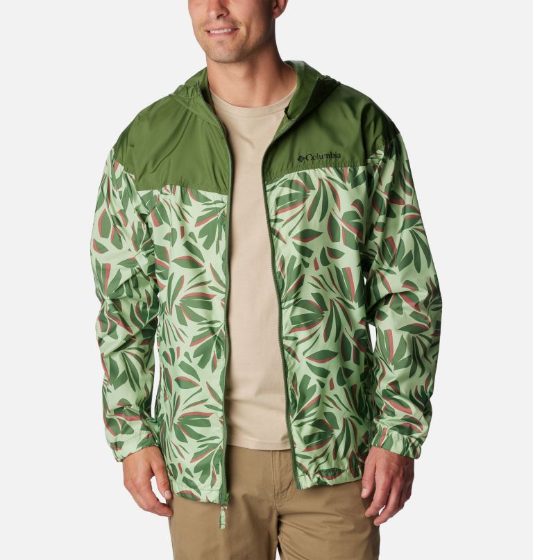 Men's Flash Challenger Novelty Windbreaker Jacket, Color: Sage Leaf Areca Print, Canteen, image 7
