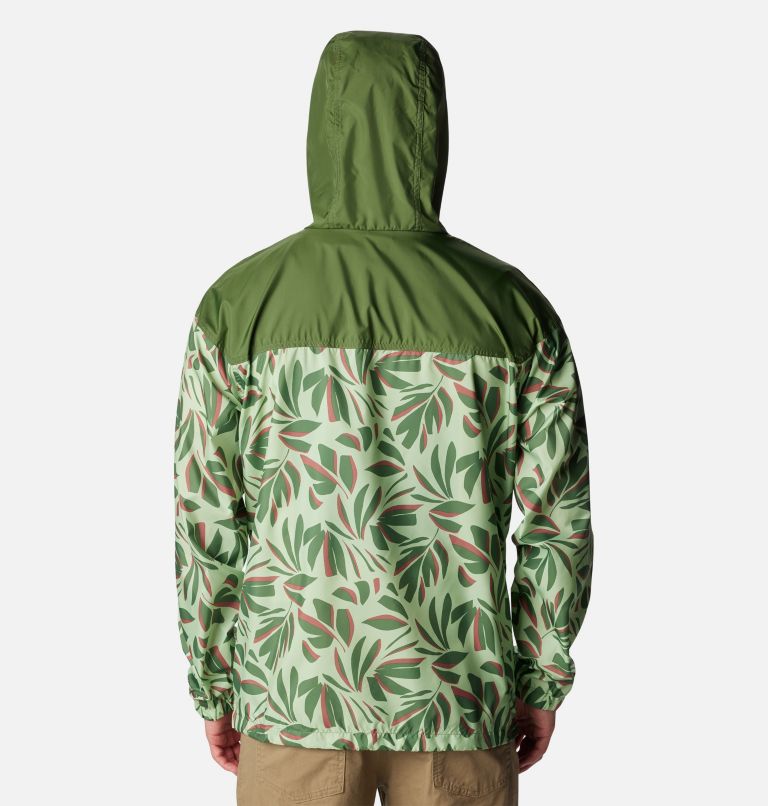 Men's Flash Challenger Novelty Windbreaker Jacket, Color: Sage Leaf Areca Print, Canteen, image 2