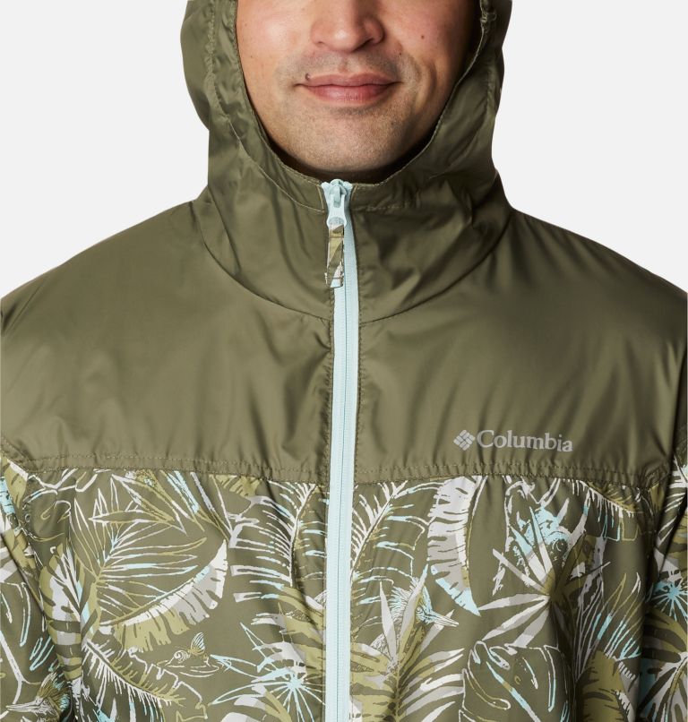 Thumbnail: Coupe-vent Flash Challenger Novelty Homme, Color: Stone Green King Palms Multi Print, image 4