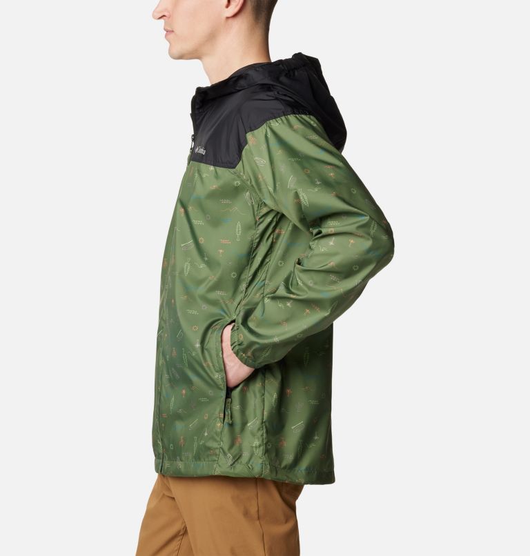 Men’s Flash Challenger Windbreaker - Novelty, Color: Canteen Explorer Multi Print, image 3