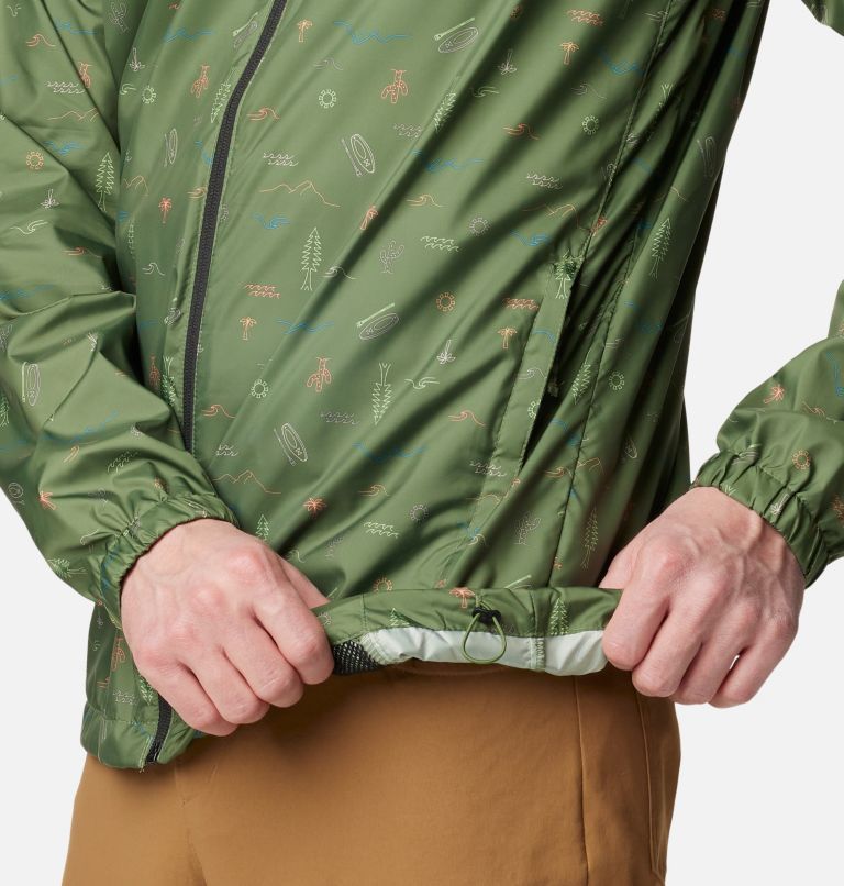 Men’s Flash Challenger Windbreaker - Novelty, Color: Canteen Explorer Multi Print, image 6