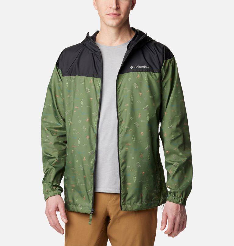 Men’s Flash Challenger Windbreaker - Novelty, Color: Canteen Explorer Multi Print, image 7