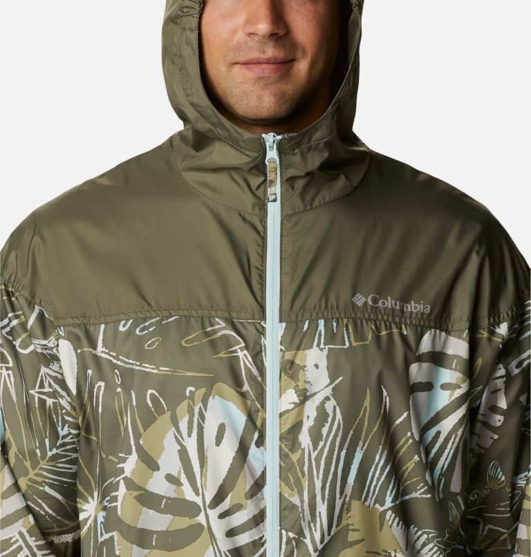 Flash Challenger Novelty Windbreaker, Color: Stone Green King Palms Multi Print, image 4