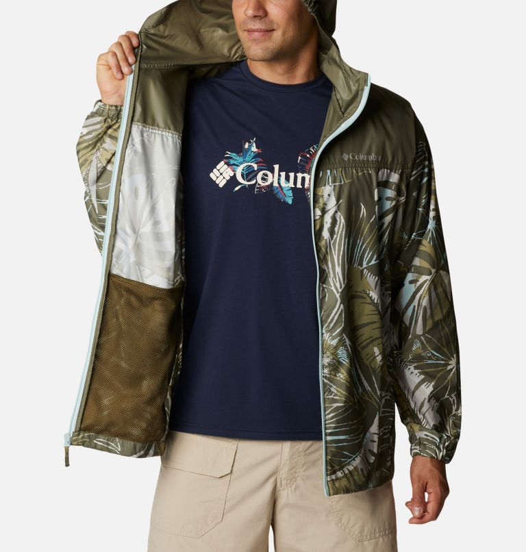 Flash Challenger Novelty Windbreaker, Color: Stone Green King Palms Multi Print, image 5