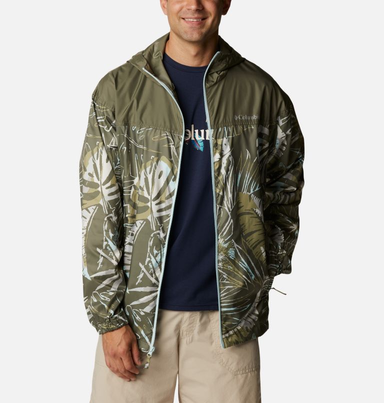 Flash Challenger Novelty Windbreaker, Color: Stone Green King Palms Multi Print, image 7