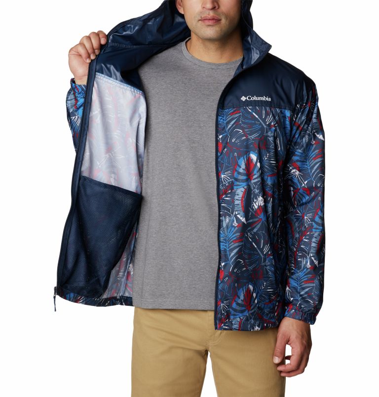 Thumbnail: Coupe-vent Flash Challenger Novelty Homme, Color: Bright Indigo King Palms Multi Print, image 5