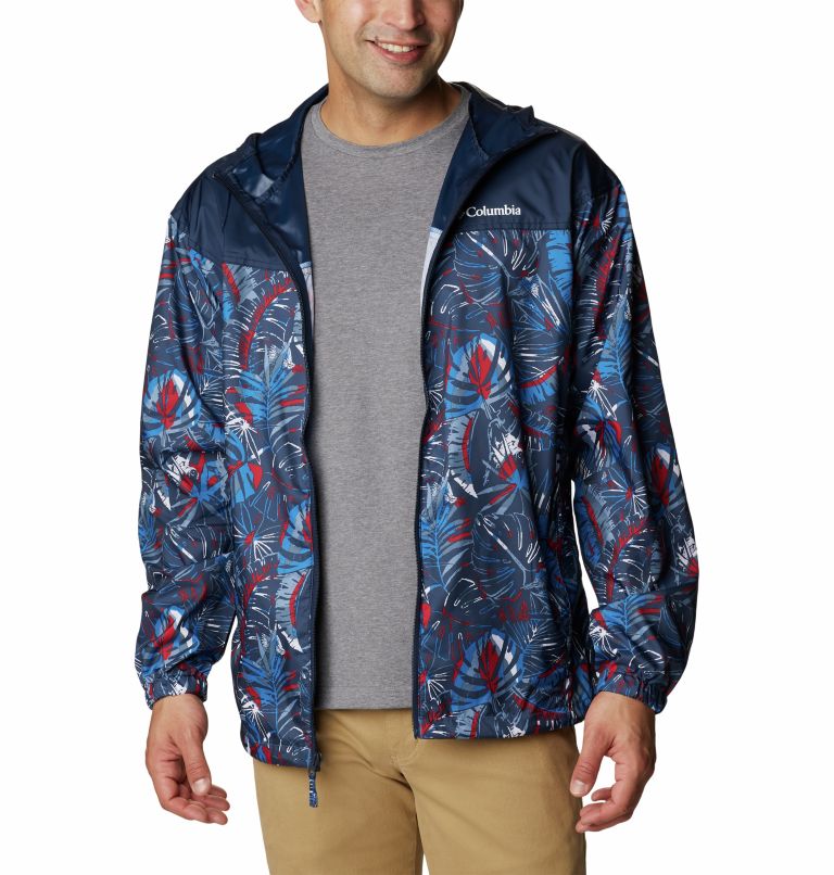 Thumbnail: Coupe-vent Flash Challenger Novelty Homme, Color: Bright Indigo King Palms Multi Print, image 7