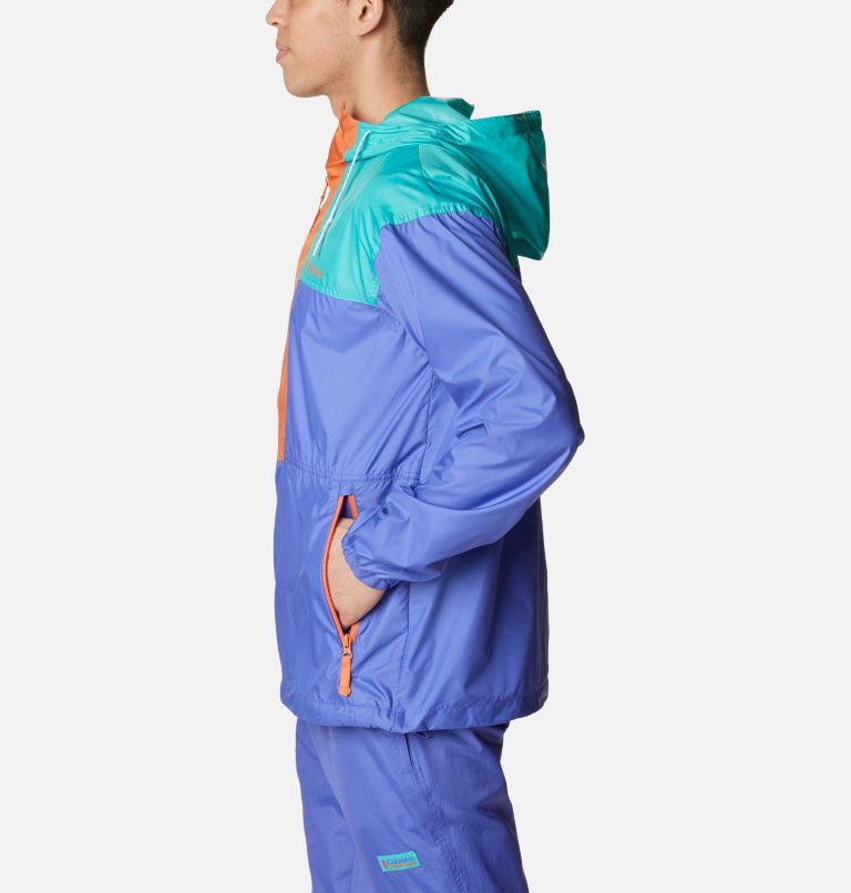 Men’s Flash Challenger Anorak, Color: Purple Lotus, Bright Aqua, Desert Orange, image 3