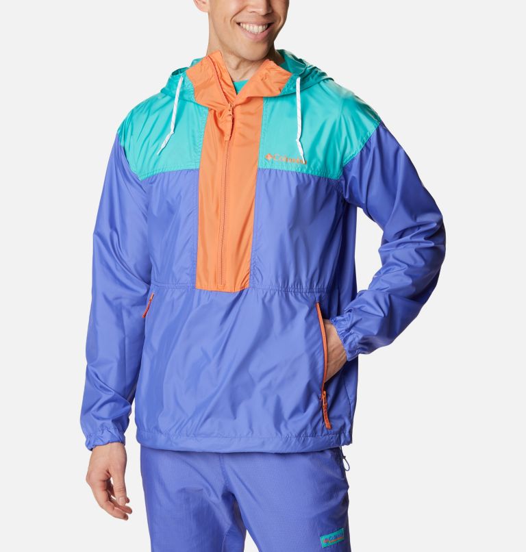 Men’s Flash Challenger Anorak, Color: Purple Lotus, Bright Aqua, Desert Orange, image 1