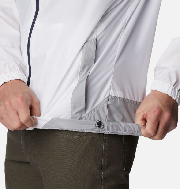 Men's Flash Challenger Windbreaker Jacket, Color: White, Columbia Grey, image 6