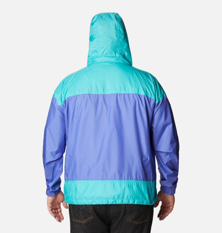 Men's Flash Challenger Windbreaker Jacket - Big, Color: Purple Lotus, Bright Aqua, image 2