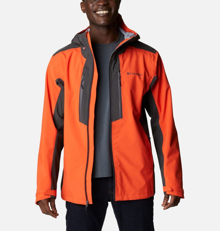 Men’s Peak Creek Waterproof Shell Walking Jacket, Color: Red Quartz, Shark, image 9