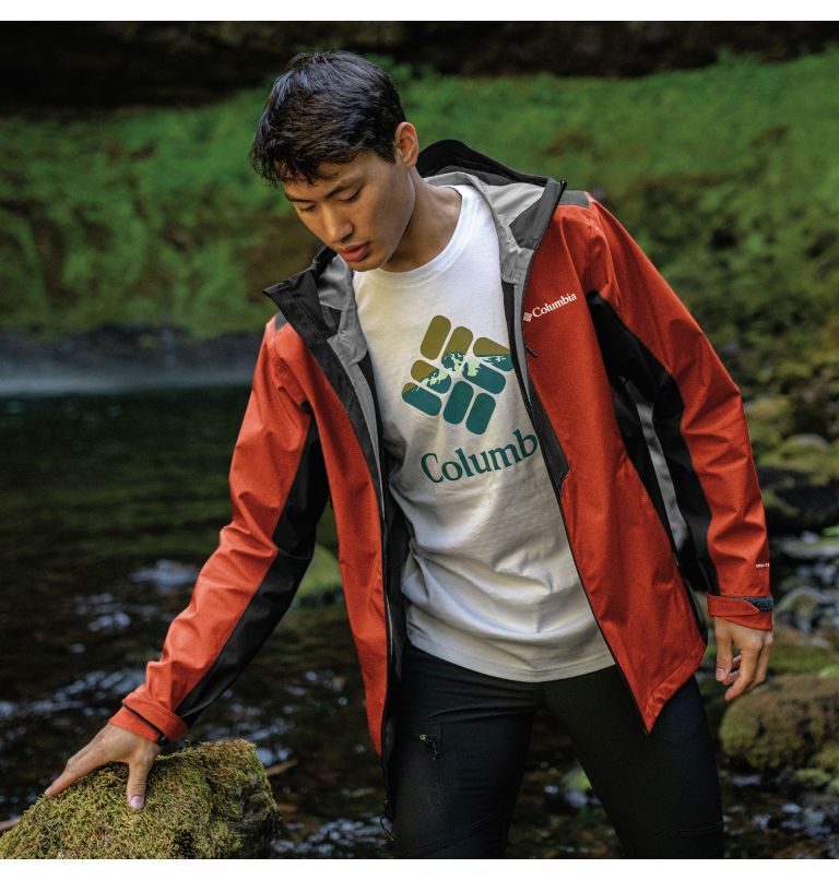Thumbnail: Men’s Peak Creek Waterproof Shell Walking Jacket, Color: Red Quartz, Shark, image 10