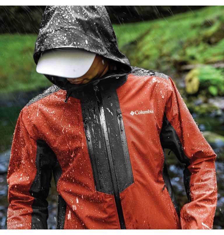 Men’s Peak Creek Waterproof Shell Walking Jacket, Color: Red Quartz, Shark, image 13