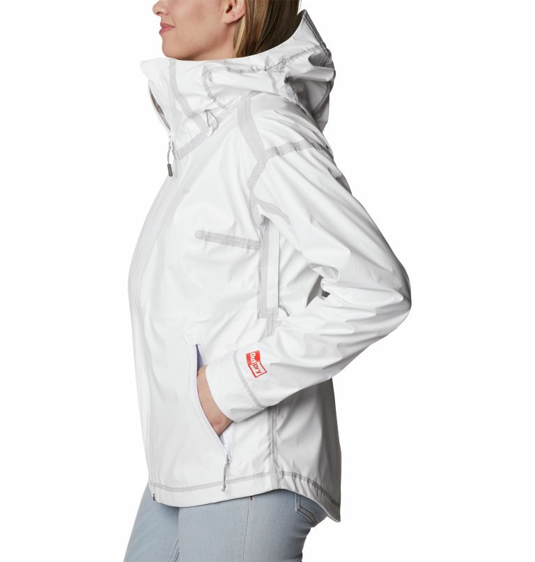 Women’s Wildrain Waterproof Shell Jacket, Color: White, image 3