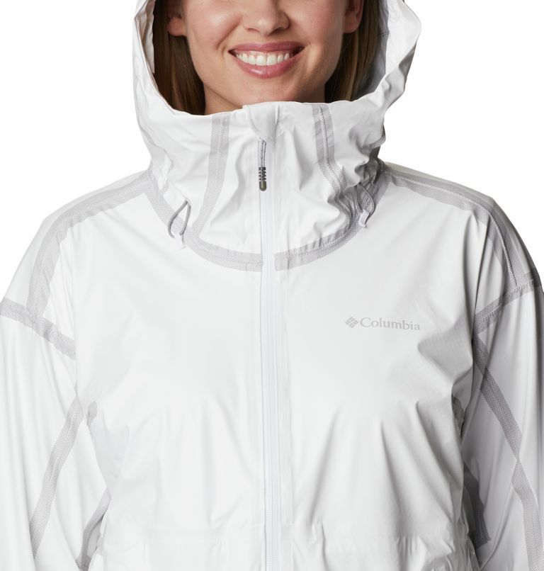 Thumbnail: Women’s Wildrain Waterproof Shell Jacket, Color: White, image 4