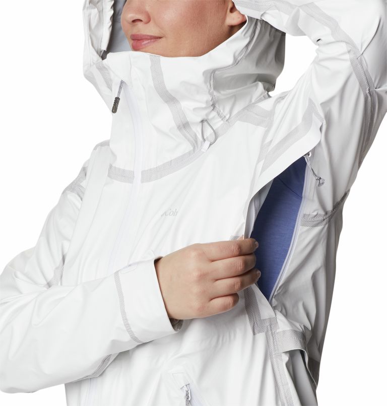 Thumbnail: Women’s Wildrain Waterproof Shell Jacket, Color: White, image 7