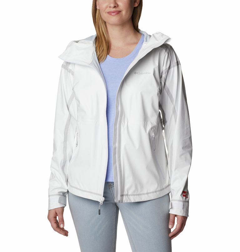 Thumbnail: Women’s Wildrain Waterproof Shell Jacket, Color: White, image 8
