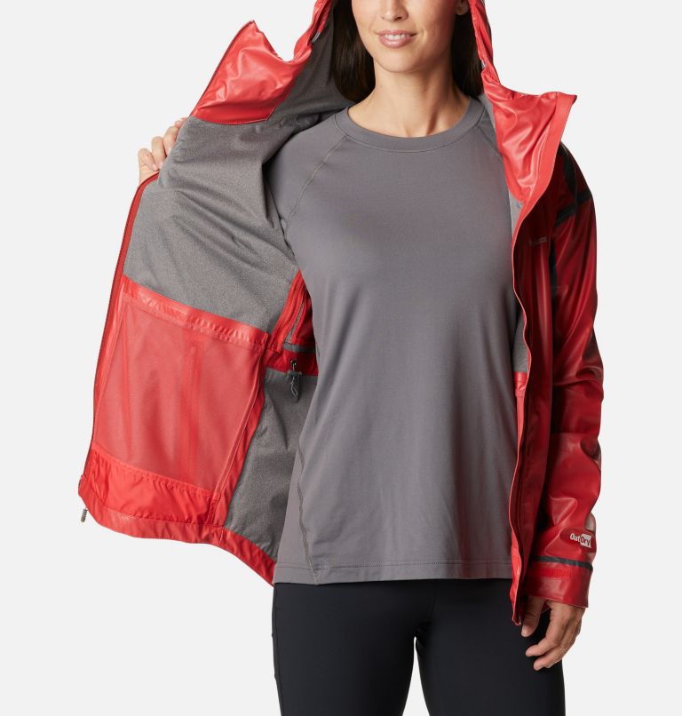 Women’s Wildrain Waterproof Shell Jacket, Color: Red Hibiscus, image 5
