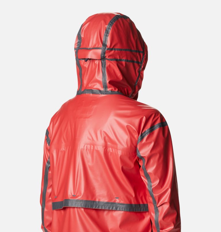 Thumbnail: Women’s Wildrain Waterproof Shell Jacket, Color: Red Hibiscus, image 6