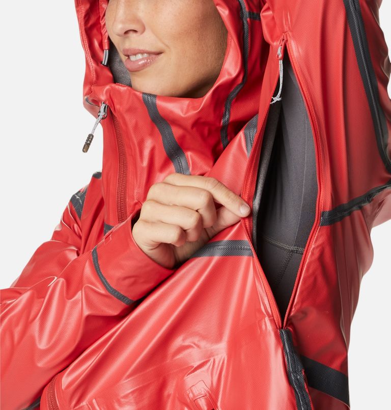 Women’s Wildrain Waterproof Shell Jacket, Color: Red Hibiscus, image 7
