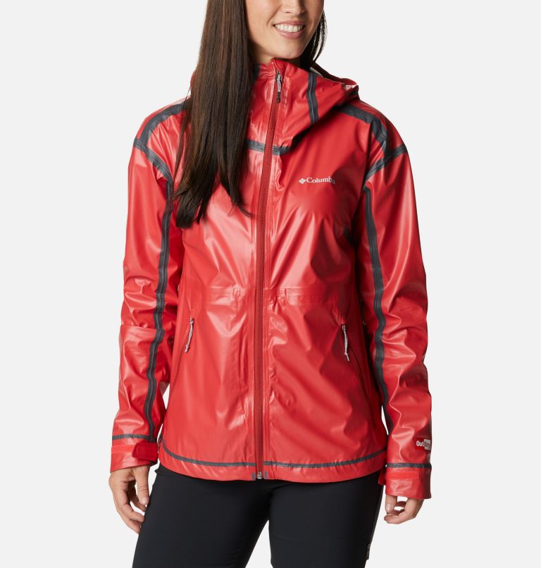 Thumbnail: Women’s Wildrain Waterproof Shell Jacket, Color: Red Hibiscus, image 1
