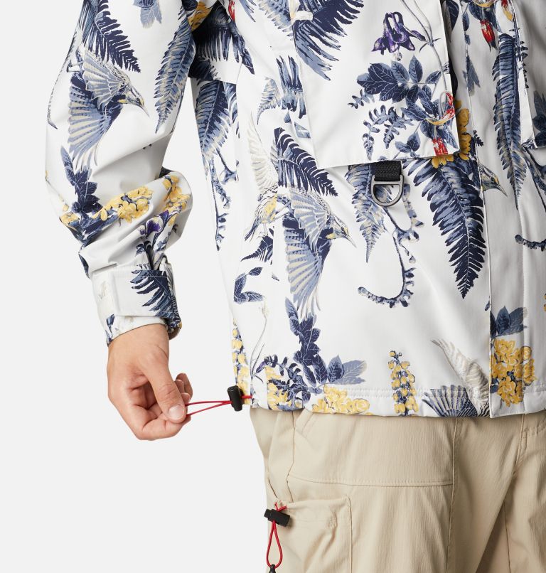 Men's Field Creek Fraser Rain Shell Jacket, Color: Sea Salt Wildlife Guide Print, image 6