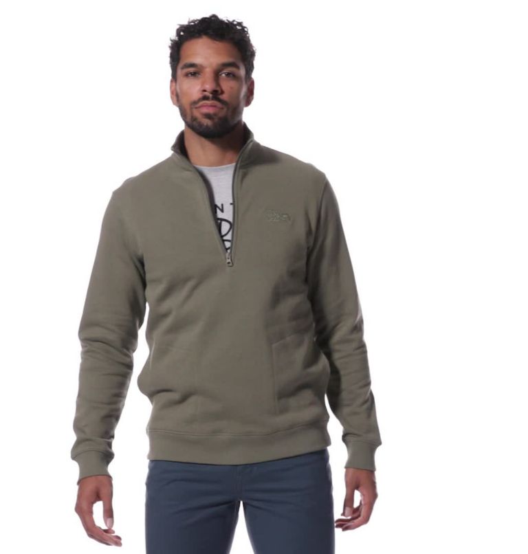Men's MHW Logo 1/2 Zip, Color: Stone Green