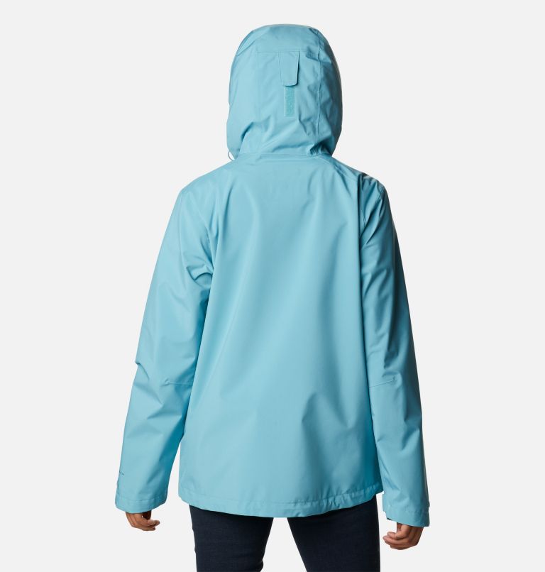 Women's Earth Explorer Rain Shell, Color: Sea Wave, image 2