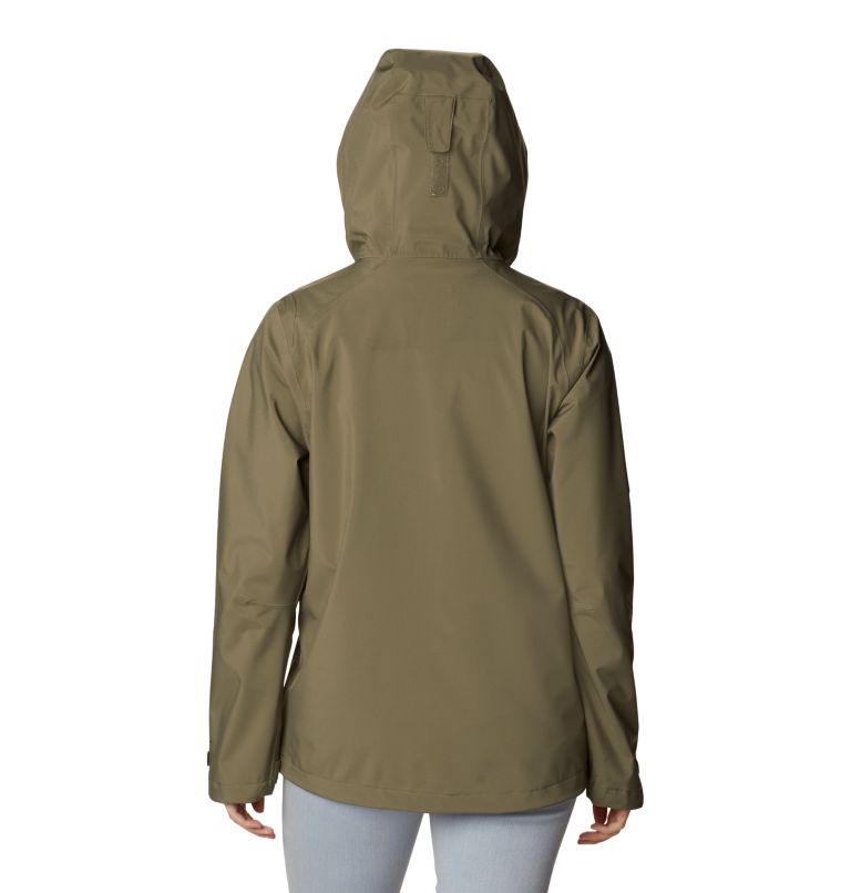 Women's Earth Explorer Rain Shell, Color: Stone Green, image 2