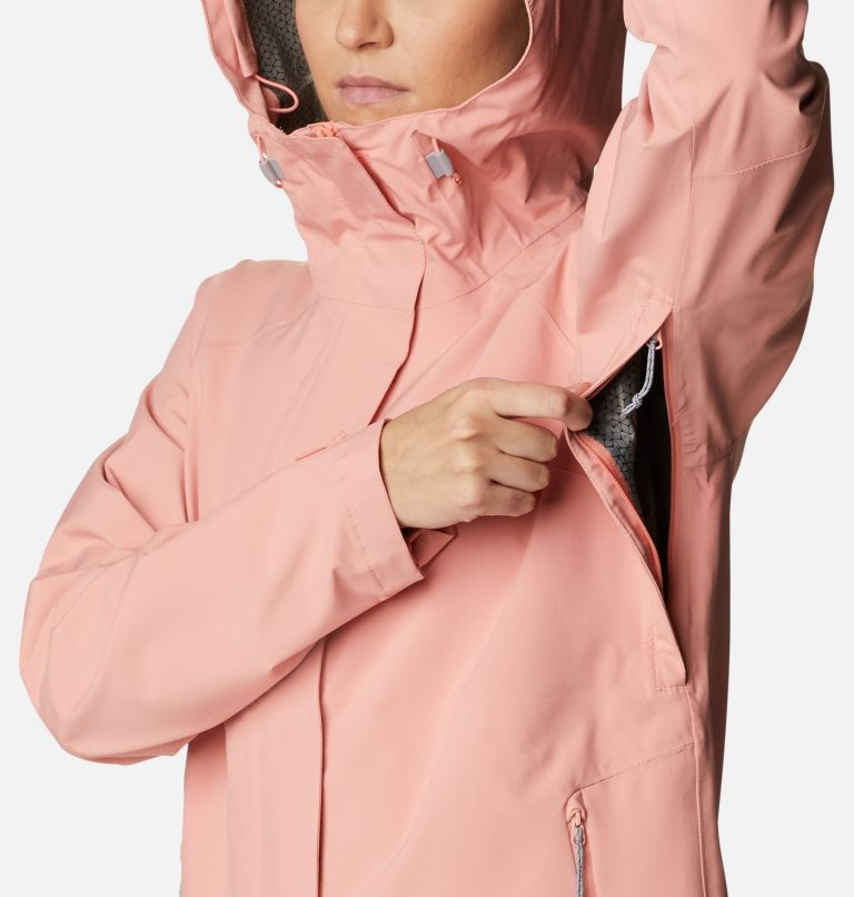 Women’s Earth Explorer Waterproof Shell Jacket, Color: Coral Reef, image 6