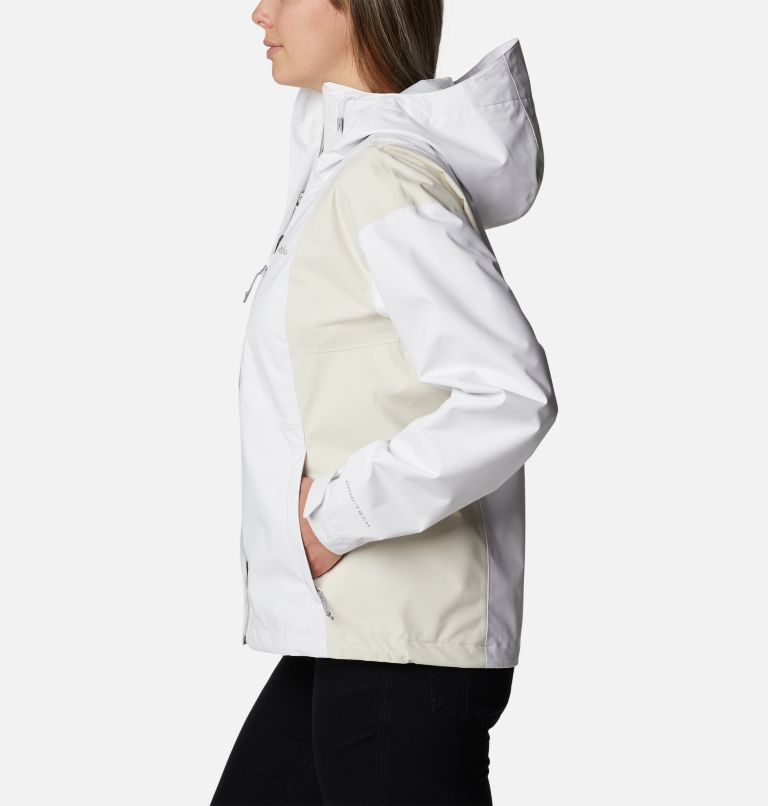 Women's Hikebound Rain Jacket, Color: White, Chalk, image 3