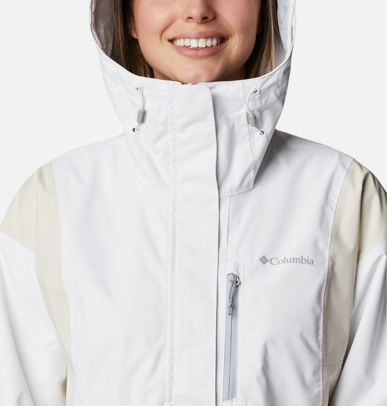 Women's Hikebound Rain Jacket, Color: White, Chalk, image 4