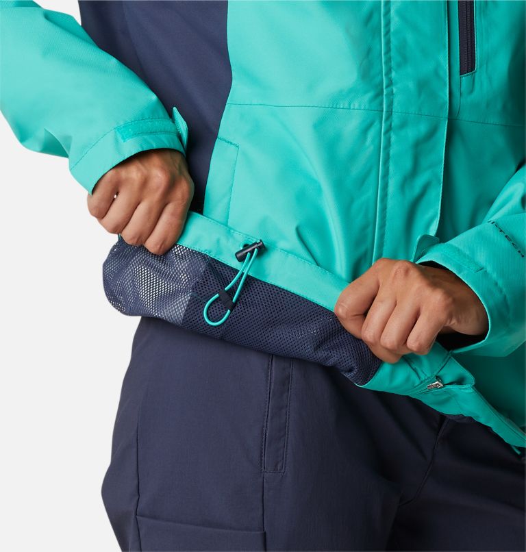 Women's Hikebound Jacket, Color: Electric Turquoise, Nocturnal, image 6