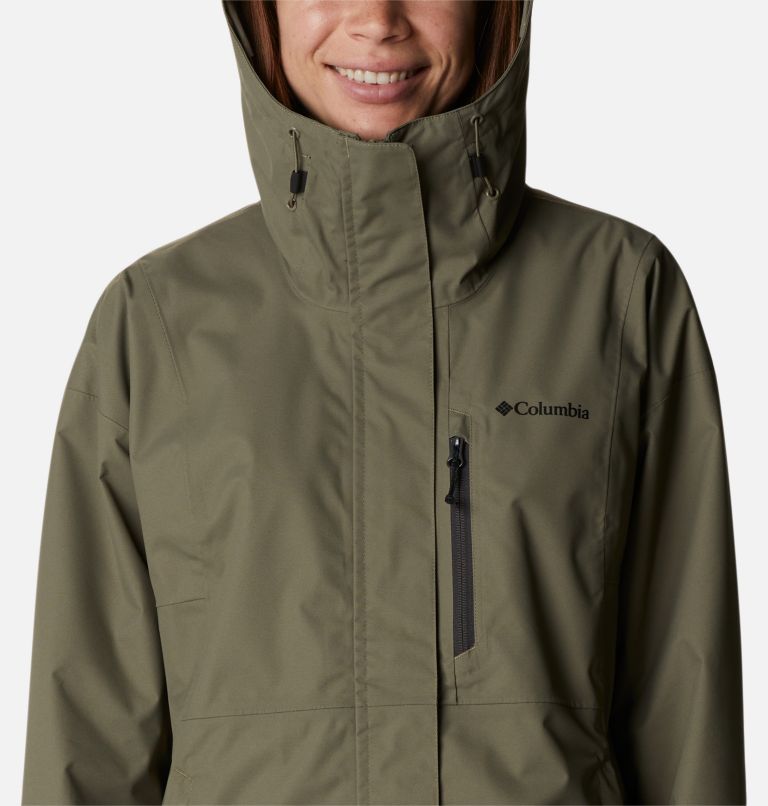 Thumbnail: Women's Hikebound Rain Jacket, Color: Stone Green, image 4