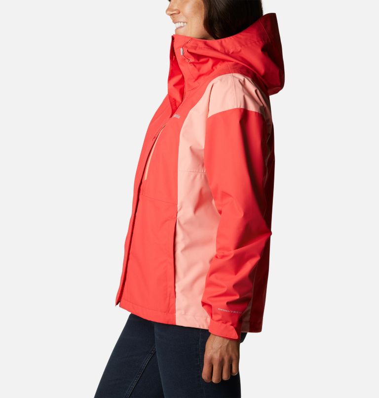 Women's Hikebound Jacket, Color: Red Hibiscus, Coral Reef