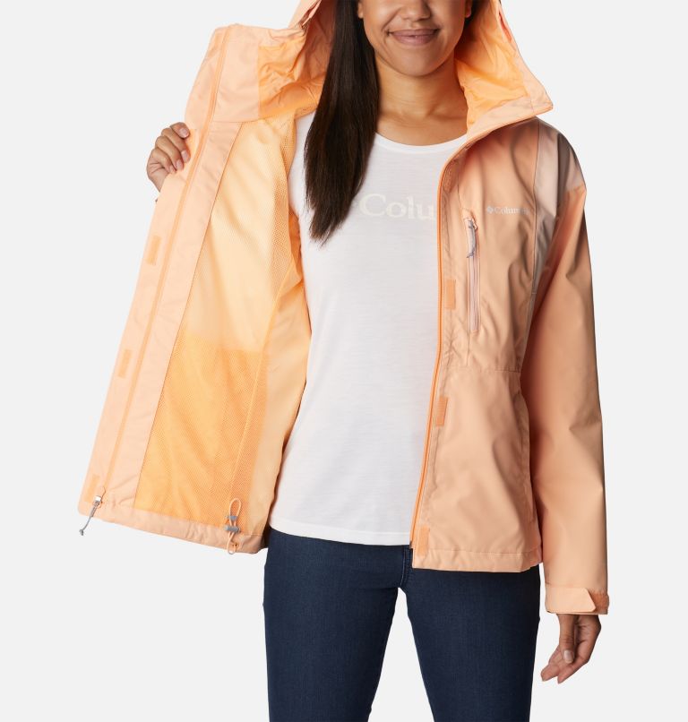 Women's Hikebound Rain Jacket, Color: Peach, Peach Blossom, image 5