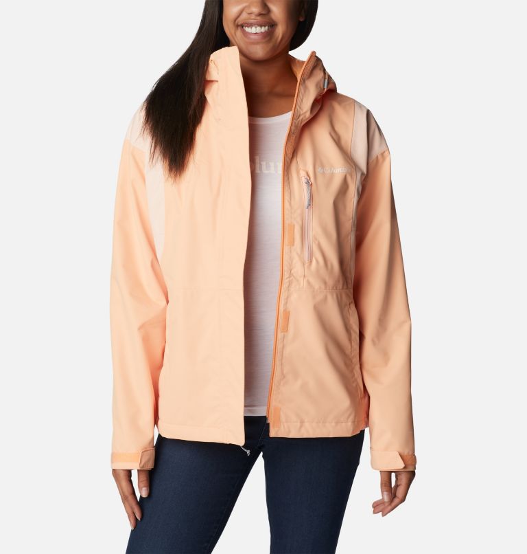 Women's Hikebound Rain Jacket, Color: Peach, Peach Blossom, image 7