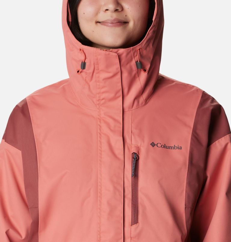Women's Hikebound Rain Jacket, Color: Faded Peach, Beetroot, image 4