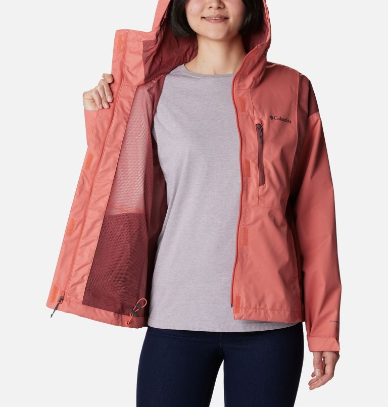 Thumbnail: Women's Hikebound Rain Jacket, Color: Faded Peach, Beetroot, image 5
